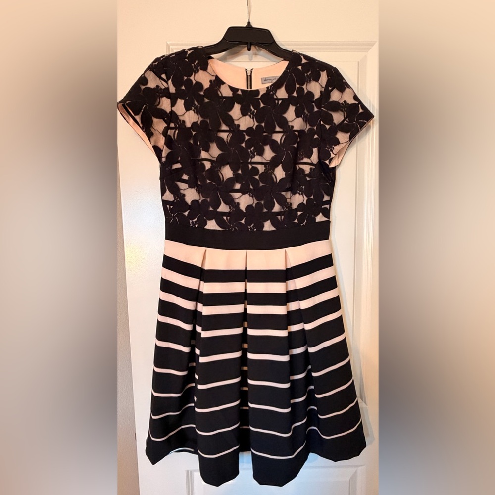 Danny & Nicole Black and Cream Floral Kids Dress